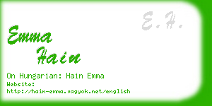 emma hain business card